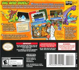 Box back cover for Fossil Fighters on the Nintendo DS.