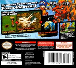 Box back cover for Fossil Fighters - Champions on the Nintendo DS.