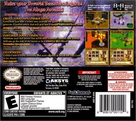 Box back cover for From The Abyss on the Nintendo DS.