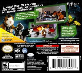 Box back cover for G-force on the Nintendo DS.