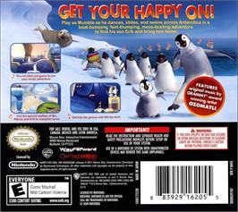 Box back cover for Happy Feet 2 on the Nintendo DS.