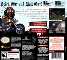 Box back cover for Homie Rollerz on the Nintendo DS.