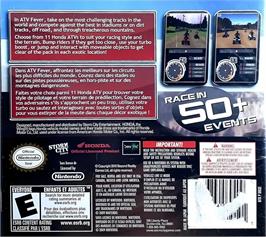 Box back cover for Honda Atv Fever on the Nintendo DS.