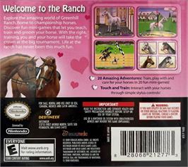 Box back cover for I Love Horses on the Nintendo DS.