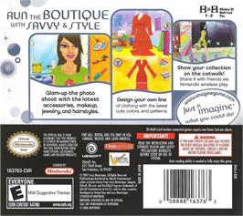 Box back cover for Imagine - Fashion Designer on the Nintendo DS.