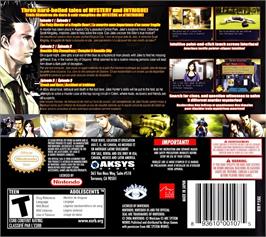 Box back cover for Jake Hunter - Detective Chronicles on the Nintendo DS.