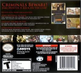 Box back cover for Jake Hunter Detective Story - Memories Of The Past on the Nintendo DS.