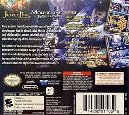 Box back cover for Jewel Link Mysteries - Mountains Of Madness on the Nintendo DS.