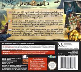 Box back cover for Jewel Quest 5 - The Sleepless Star on the Nintendo DS.