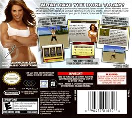 Box back cover for Jillian Michaels Fitness Ultimatum 2010 on the Nintendo DS.