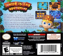 Box back cover for Junior Island Adventure on the Nintendo DS.