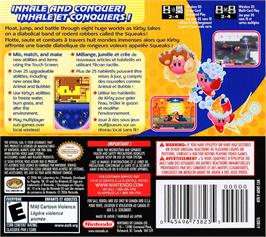 Box back cover for Kirby - Squeak Squad on the Nintendo DS.