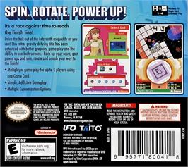 Box back cover for Labyrinth on the Nintendo DS.