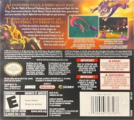 Box back cover for Legend Of Spyro - The Eternal Night, The on the Nintendo DS.