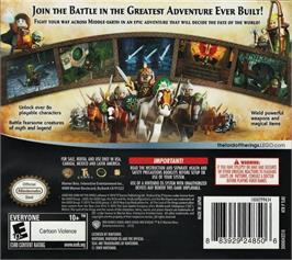Box back cover for Lego Le Seigneur Des Anneaux on the Nintendo DS.
