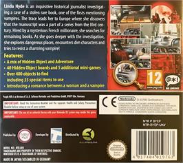 Box back cover for Linda Hyde - Vampire Mansion on the Nintendo DS.