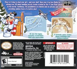 Box back cover for Line Rider 2 - Unbound on the Nintendo DS.