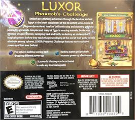 Box back cover for Luxor Pharaoh's Challenge on the Nintendo DS.