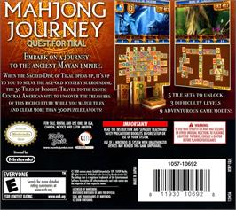 Box back cover for Mahjong Journey - Quest For Tikal on the Nintendo DS.