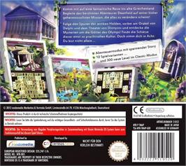 Box back cover for Mahjong Mysteries - Ancient Athena on the Nintendo DS.