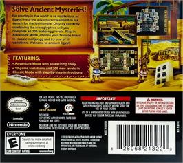 Box back cover for Mahjong Mysteries - Ancient Egypt on the Nintendo DS.