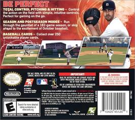 Box back cover for Major League Baseball 2k12 on the Nintendo DS.