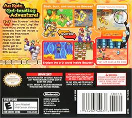 Box back cover for Mario and Luigi - Bowser's Inside Story on the Nintendo DS.