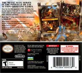 Box back cover for Metal Slug 7 on the Nintendo DS.