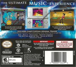 Box back cover for Michael Jackson - The Experience on the Nintendo DS.