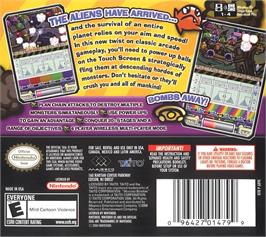 Box back cover for Monster Bomber on the Nintendo DS.
