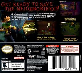 Box back cover for Monster House on the Nintendo DS.