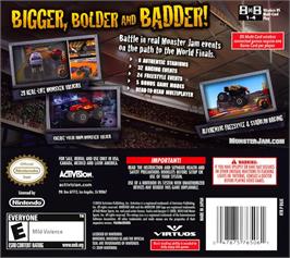 Box back cover for Monster Jam - Path Of Destruction on the Nintendo DS.