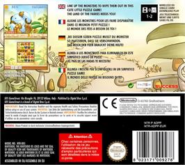 Box back cover for Monster Puzzle on the Nintendo DS.