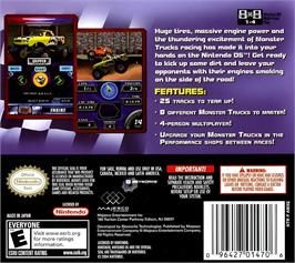Box back cover for Monster Trucks Ds on the Nintendo DS.