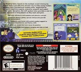 Box back cover for My Reading Tutor on the Nintendo DS.