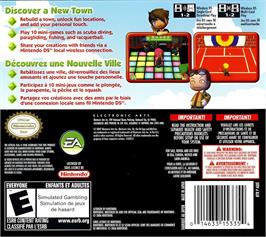 Box back cover for Mysims on the Nintendo DS.