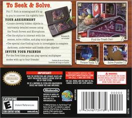 Box back cover for Mystery Case Files - Millionheir on the Nintendo DS.