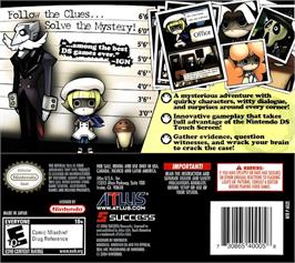 Box back cover for Mystery Detective on the Nintendo DS.