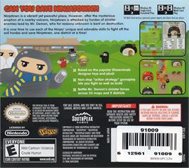 Box back cover for Ninjatown on the Nintendo DS.