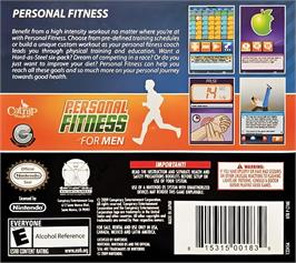 Box back cover for Personal Fitness For Men on the Nintendo DS.