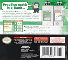 Box back cover for Personal Trainer - Math on the Nintendo DS.