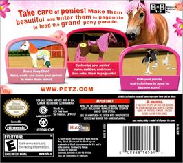 Box back cover for Petz - Pony Beauty Pageant on the Nintendo DS.