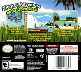 Box back cover for Petz Rescue - Ocean Patrol on the Nintendo DS.