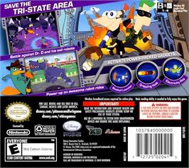 Box back cover for Phinéas Et Ferb - Voyage Dans La Deuxième Dimension on the Nintendo DS.