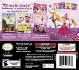 Box back cover for Pinkalicious - It's Party Time! on the Nintendo DS.