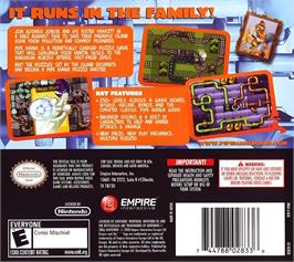 Box back cover for Pipe Mania on the Nintendo DS.