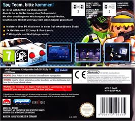 Box back cover for Playmobil - Top Agents on the Nintendo DS.
