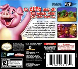 Box back cover for Plushees on the Nintendo DS.