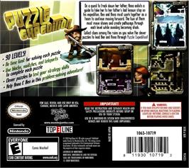 Box back cover for Puzzle Expedition on the Nintendo DS.