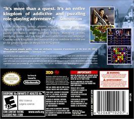 Box back cover for Puzzle Kingdoms on the Nintendo DS.